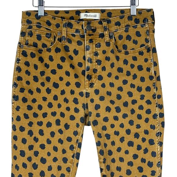 Madewell 10" High Rise Skinny Jeans Painted Sports Womens Size 28 Brown Safari - Picture 3 of 10